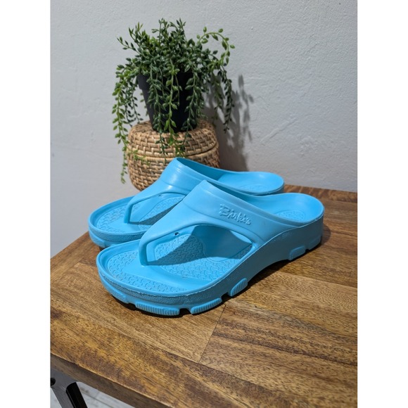 Birki's Birkenstock Caribbean plastic thong sandals blue size 9 - Picture 1 of 5